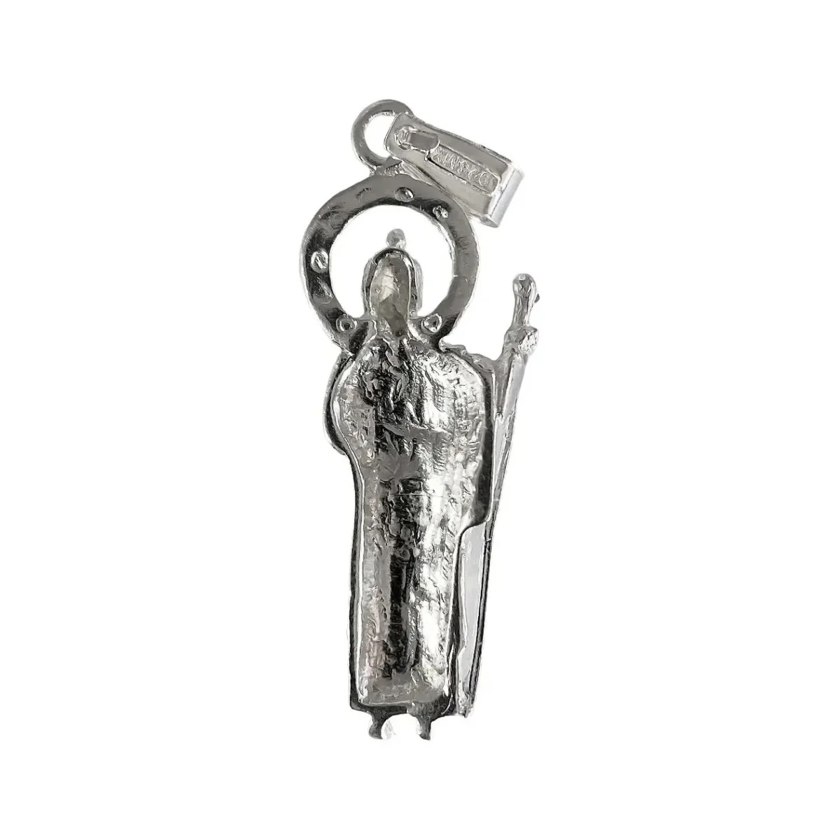 Dije Medalla San Judas Tadeo Plata 925 Artesanal Liso - Imagen 2