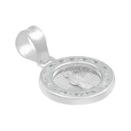 Dije Medalla San Judas Tadeo Plata .925 con Zirconia Blanca - Imagen 3