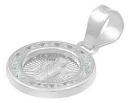 Dije Medalla San Judas Tadeo Plata .925 con Zirconia Blanca - Imagen 4