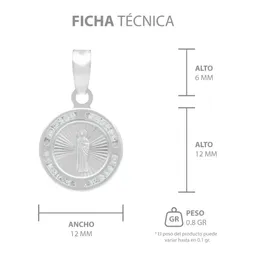 Dije Medalla San Judas Tadeo Plata .925 con Zirconia Blanca - Imagen 7