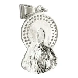 Dije Medalla San Judas Tadeo Plata 925 con Zirconia Brillante - Imagen 2