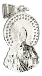 Dije Medalla San Judas Tadeo Plata 999 con Zirconia Brillante - Imagen 2