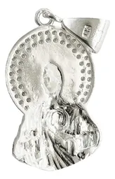 Dije Medalla San Judas Tadeo Plata 925 con Zirconia Grabado - Imagen 3