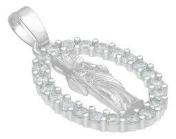 Dije Medalla San Judas Tadeo Plata .925 con Zirconia Transparente - Imagen 3