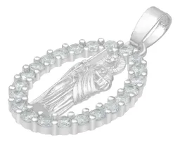 Dije Medalla San Judas Tadeo Plata .925 con Zirconia Transparente - Imagen 4