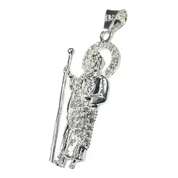 Dije Medalla San Judas Tadeo Plata 925 con Zirconia Transparente - Imagen 3