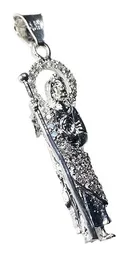 Dije Medalla San Judas Tadeo Plata 999 con Zirconia Transparente - Imagen 4