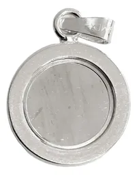 Dije Medalla San Judas Tadeo Plata 999 con Zirconia Verde Liso Modelo 1201 - Imagen 2