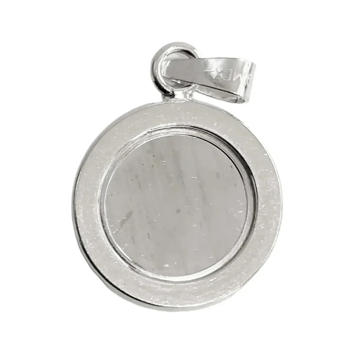 Dije Medalla San Judas Tadeo Plata 999 con Zirconia Verde Liso Modelo 1201 - Imagen 2