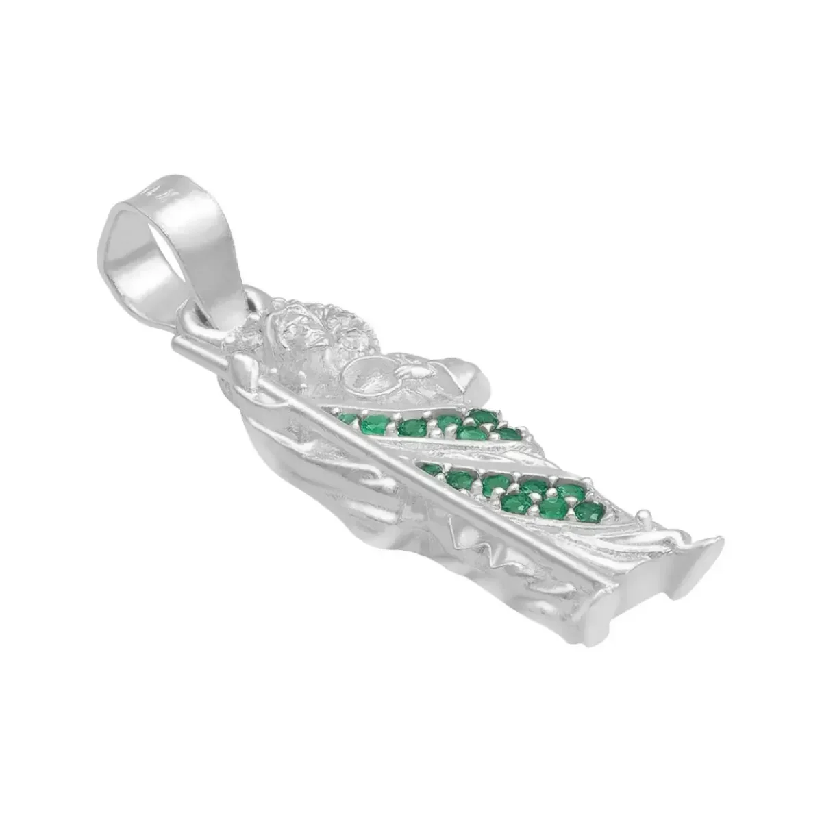 Dije Medalla San Judas Tadeo Plata 925 con Zirconia Verde Liso Modelo 2261 - Imagen 3