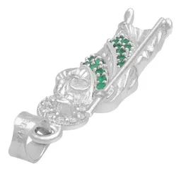 Dije Medalla San Judas Tadeo Plata 925 con Zirconia Verde Liso Modelo 2261 - Imagen 5