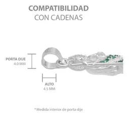 Dije Medalla San Judas Tadeo Plata 925 con Zirconia Verde Liso Modelo 2261 - Imagen 6