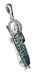 Dije Medalla San Judas Tadeo Plata 999 con Zirconia Verde Zirconias Modelo 552 - Imagen 4