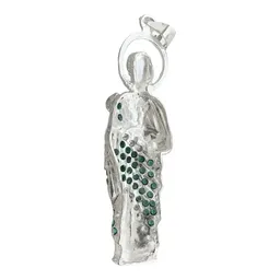 Dije Medalla San Judas Tadeo Plata 925 con Zirconia Zirconias - Imagen 3