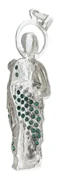 Dije Medalla San Judas Tadeo Plata 925 con Zirconia Zirconias - Imagen 3
