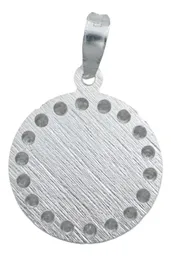 Dije Medalla San Judas Tadeo Plata 925 Diamantada con Zirconia - Imagen 3