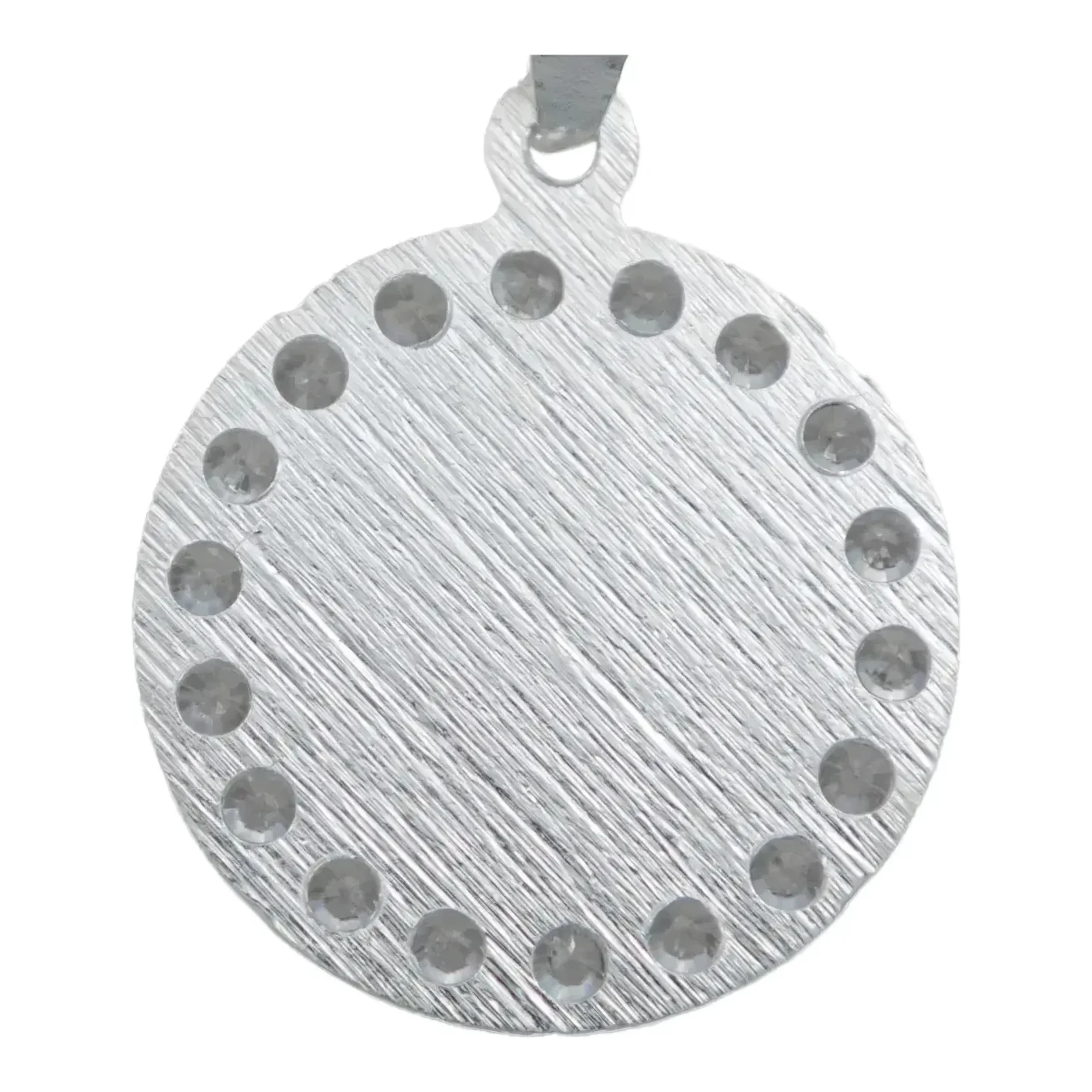 Dije Medalla San Judas Tadeo Plata 925 Diamantada con Zirconia - Imagen 4