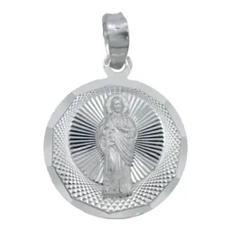 Dije Medalla San Judas Tadeo Plata 925 Diamantada Joyería Religiosa - Imagen 1
