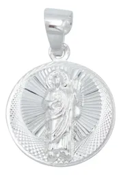 Dije Medalla San Judas Tadeo Plata 925 Diamantada Modelo 2173 - Imagen 1