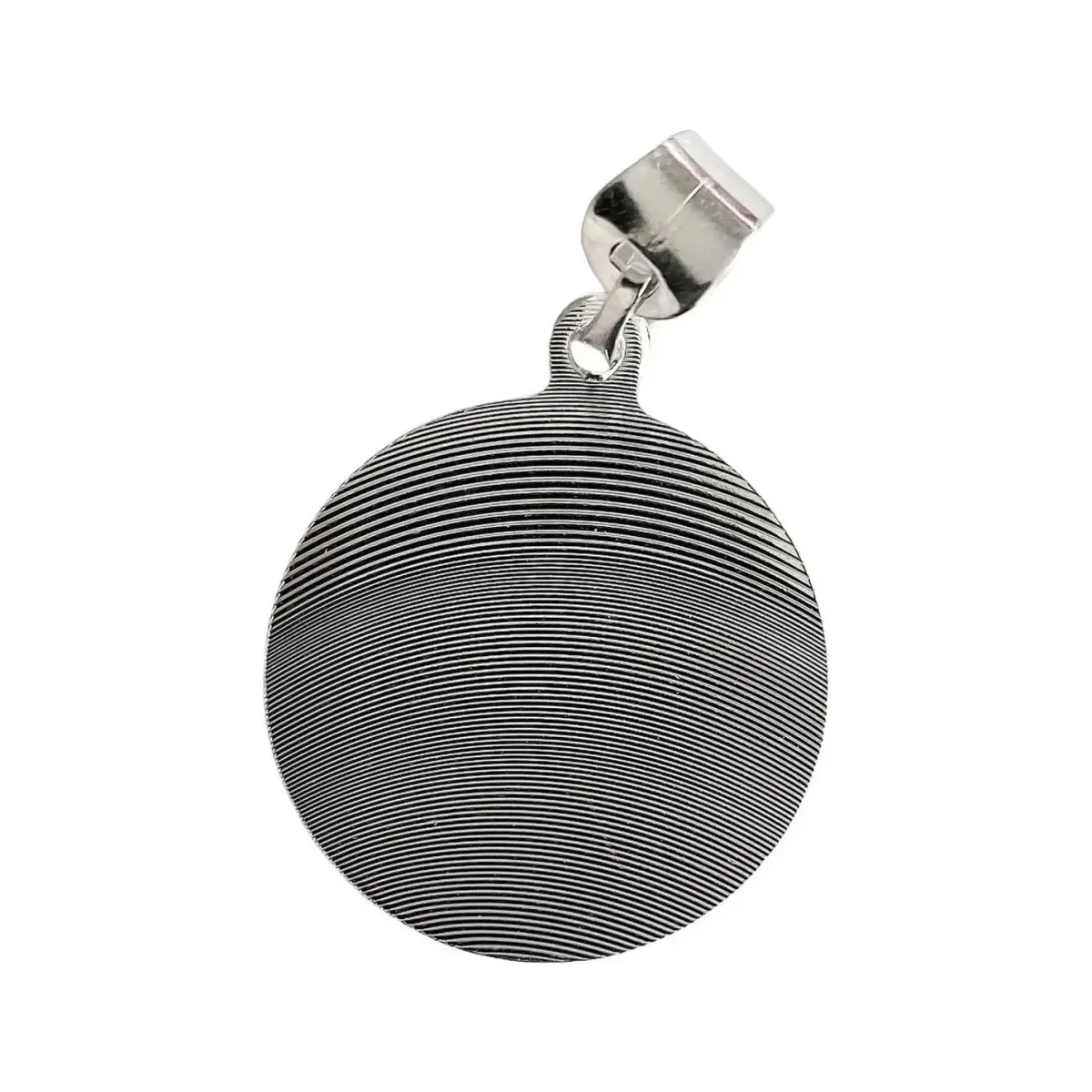 Dije Medalla San Judas Tadeo de Plata .925 Diamantada 33x22 mm - Imagen 3
