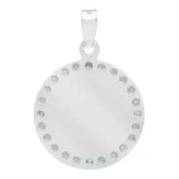 Dije Medalla San Judas Tadeo Plata 925 Diamantado con Zirconia Blanca - Imagen 2