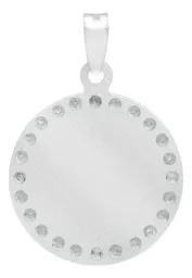 Dije Medalla San Judas Tadeo Plata 925 Diamantado con Zirconia Blanca - Imagen 2
