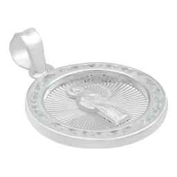Dije Medalla San Judas Tadeo Plata 925 Diamantado con Zirconia Blanca - Imagen 3