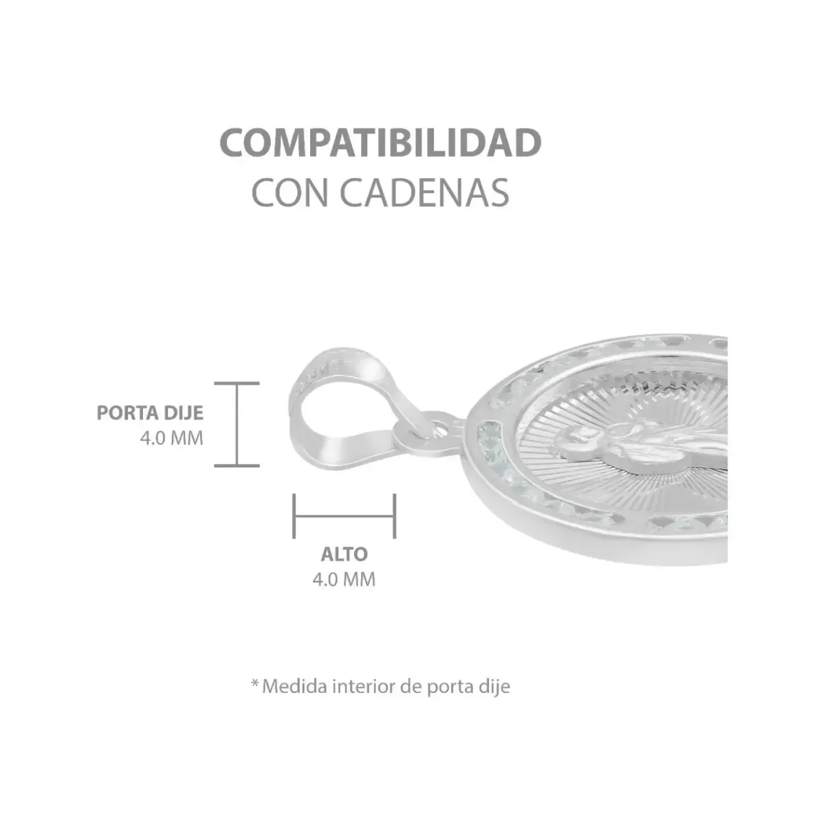 Dije Medalla San Judas Tadeo Plata 925 Diamantado con Zirconia Blanca - Imagen 6