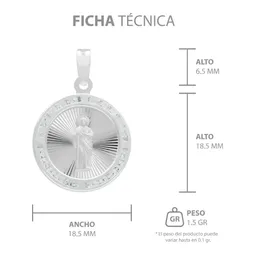 Dije Medalla San Judas Tadeo Plata 925 Diamantado con Zirconia Blanca - Imagen 7