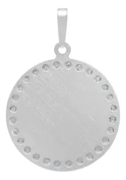 Dije Medalla San Judas Tadeo Plata .925 Diamantado con Zirconias - Imagen 2