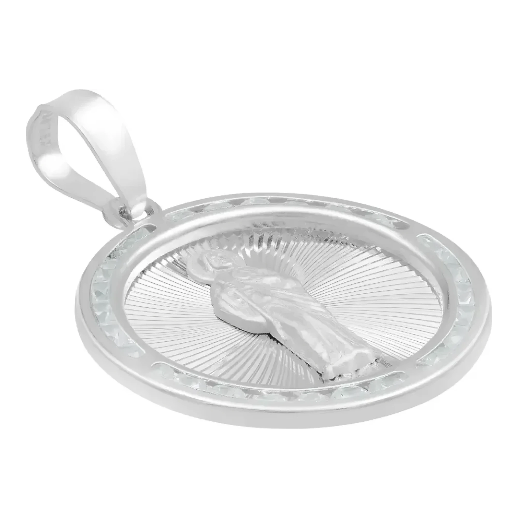 Dije Medalla San Judas Tadeo Plata .925 Diamantado con Zirconias - Imagen 3