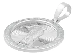 Dije Medalla San Judas Tadeo Plata .925 Diamantado con Zirconias - Imagen 4