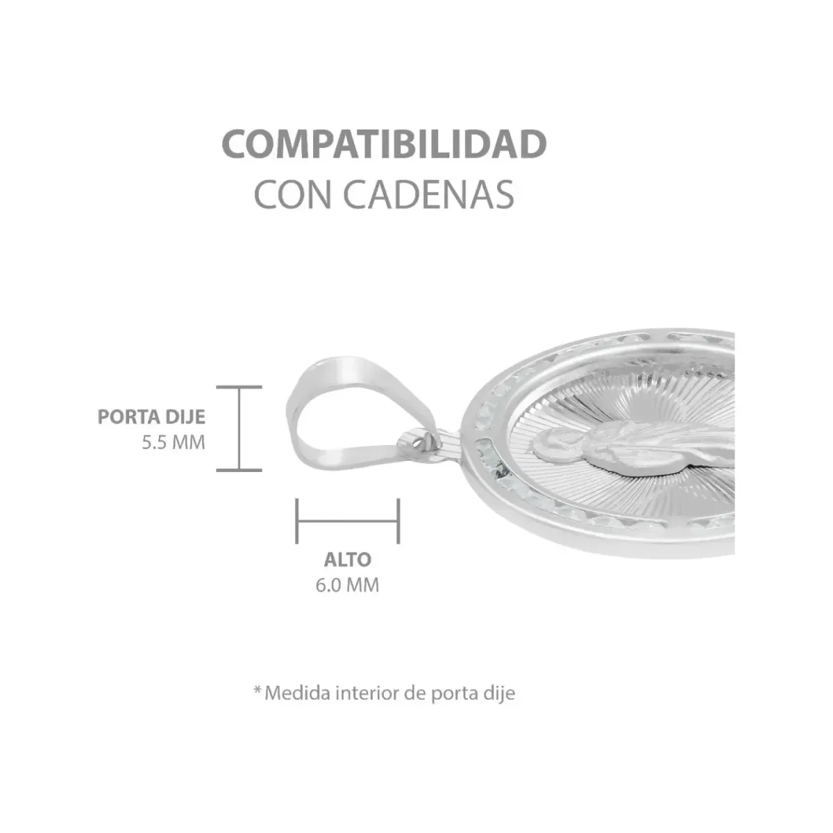 Dije Medalla San Judas Tadeo Plata .925 Diamantado con Zirconias - Imagen 6