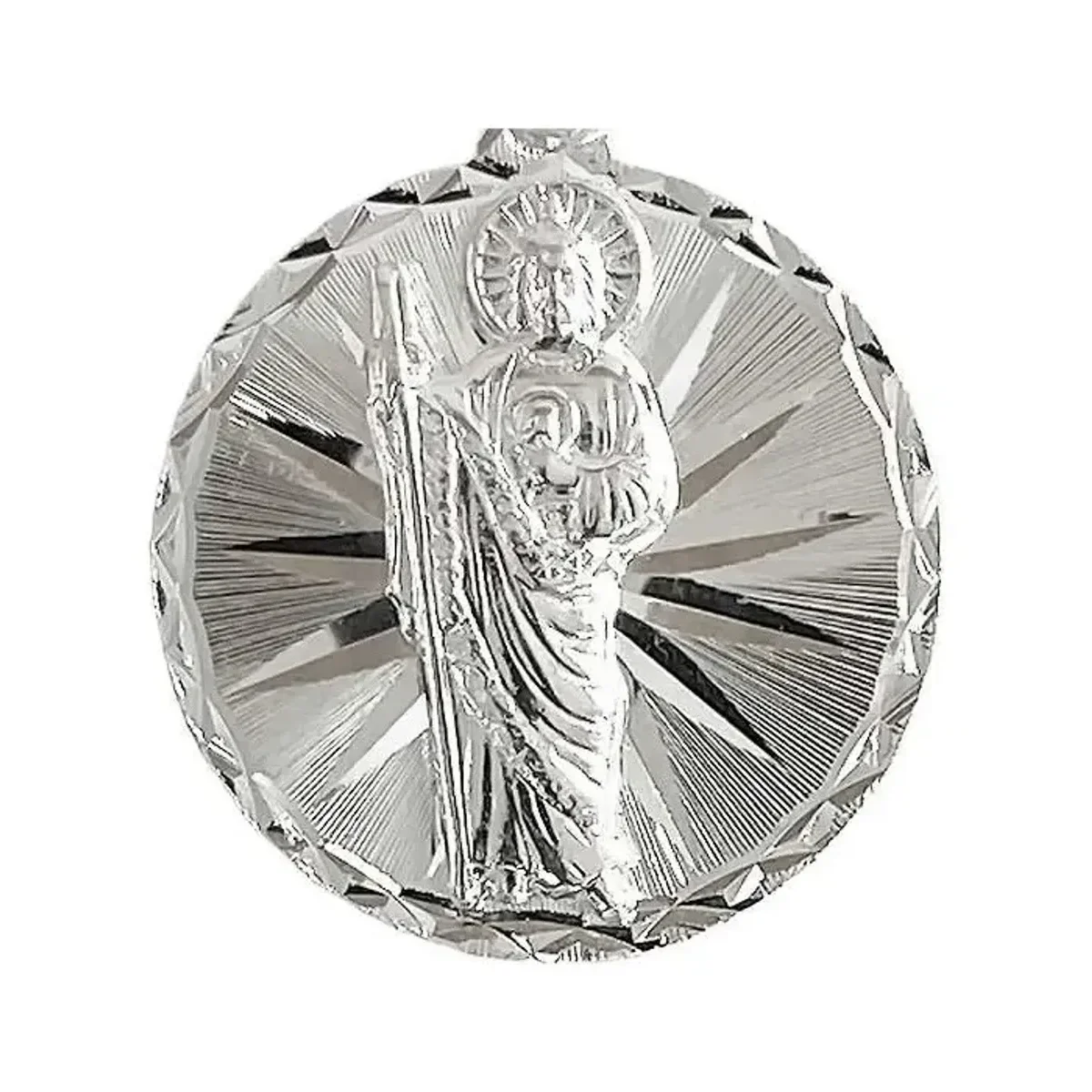 Dije Medalla San Judas Tadeo Plata 925 Diamantado Modelo 2017 - Imagen 3