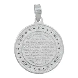 Dije Medalla San Judas Tadeo Plata 925 Doble Vista con Zirconia - Imagen 3