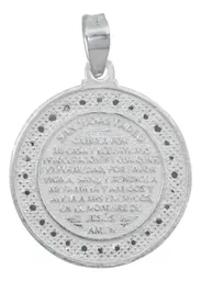 Dije Medalla San Judas Tadeo Plata 925 Doble Vista con Zirconia - Imagen 3