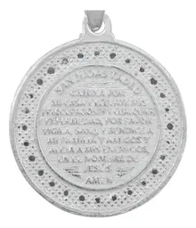 Dije Medalla San Judas Tadeo Plata 925 Doble Vista con Zirconia - Imagen 4