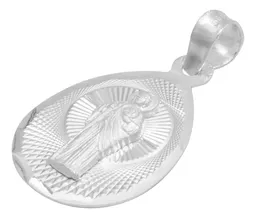 Dije Medalla San Judas Tadeo Plata .925 Gota Diamantada - Imagen 3
