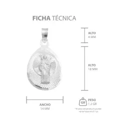 Dije Medalla San Judas Tadeo Plata .925 Gota Diamantada - Imagen 7