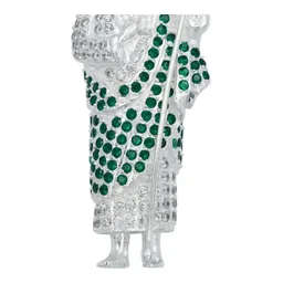 Dije Medalla San Judas Tadeo Plata 925 Grande Zirconia Verde - Imagen 2