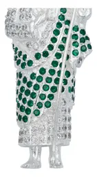 Dije Medalla San Judas Tadeo Plata 925 Grande Zirconia Verde - Imagen 2
