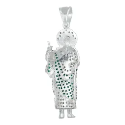 Dije Medalla San Judas Tadeo Plata 925 Grande Zirconia Verde - Imagen 4