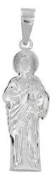 Dije Medalla San Judas Tadeo Plata 925 Liso Modelo 2414 - Imagen 2