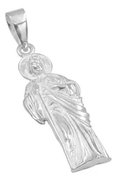 Dije Medalla San Judas Tadeo Plata 925 Liso Modelo 2414 - Imagen 3