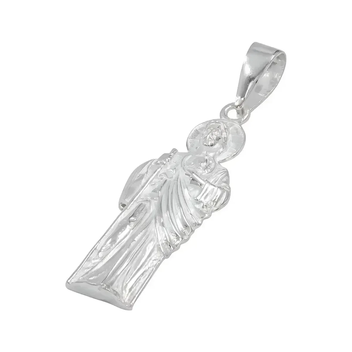 Dije Medalla San Judas Tadeo Plata 925 Liso Modelo 2414 - Imagen 4