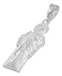 Dije Medalla San Judas Tadeo Plata 925 Liso Modelo 2415 - Imagen 4
