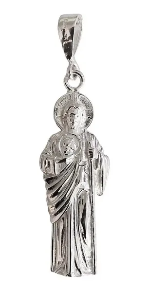 Dije Medalla San Judas Tadeo Plata 925 Liso Protección Espiritual - Imagen 1