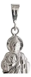 Dije Medalla San Judas Tadeo Plata 999 Liso Protección Espiritual - Imagen 3