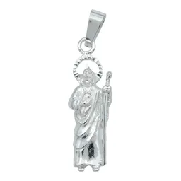 Dije Medalla San Judas Tadeo Plata 925 Liso Religioso Unisex - Imagen 1