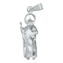 Dije Medalla San Judas Tadeo Plata 925 Liso Religioso Unisex - Imagen 3